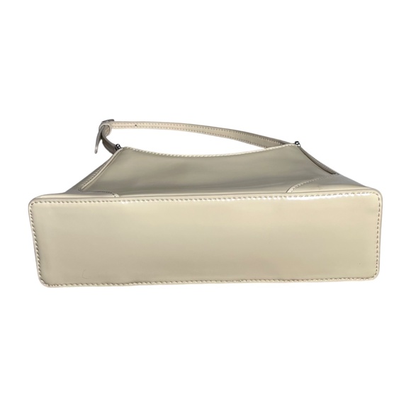 STAUD Linda Mini Shoulder Bag in Oat - Cream/ Light Beige Patent Leather - Picture 7 of 11